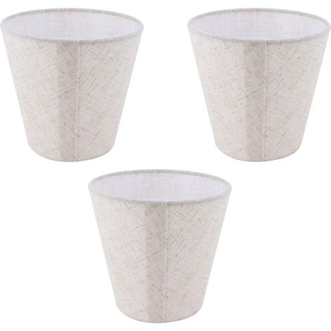 Set di 3 piccoli paralumi a botte in tessuto di lino naturale – per candele/lampadari/hotel/KTV – decorazioni