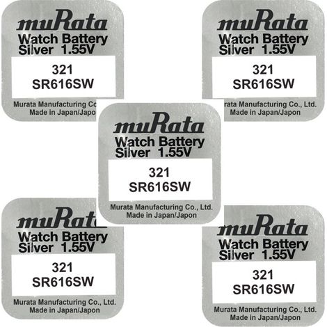 .5 piles Murata- Sony 321 SR616SW.
