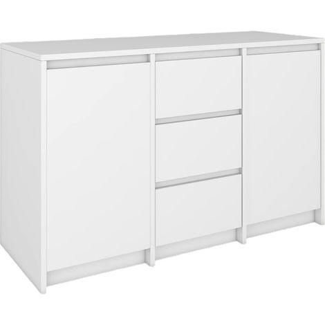 Cassettiera con 3 cassetti e 2 ante Frontali senza maniglia 120x77x43 cm (1/5)