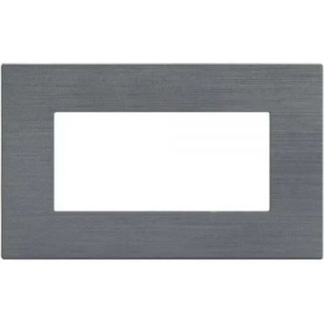 Mapam placca tecnopolimero spazzolato grigio 4 posti compatibile Matix - JOY-P5004SP-GR