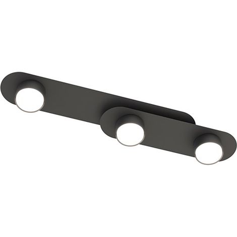 Plafoniera Minimal Marte Acciaio Nero 3 Luci Gx53 Ip20 (1/5)