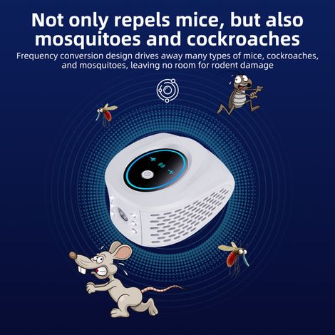 90-250V 4-in-1 Ultrasonic Mosquito Repellent, Mouse Repellent, Rat Repellent, Fully Automatic Alternating Sonic Frequency 25KHz-65KHz, 10dB Noise, 3W High Power (Bla (1/5)