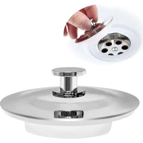 Tappo universale per vasca da bagno, tappo per lavello da cucina da 43-44 mm, tappo di scarico per vasca da bagno in acciaio inossidabile - Crezuo