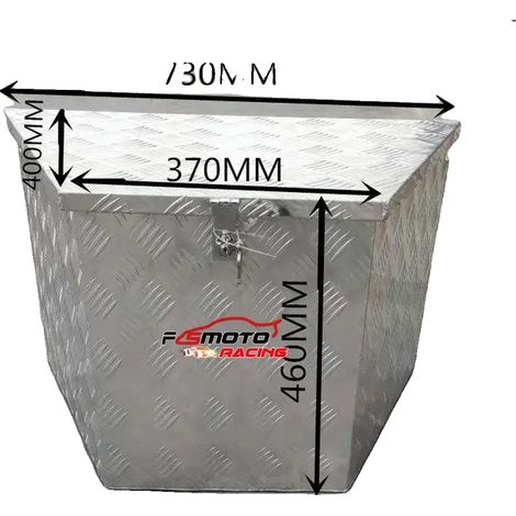 Caja de herramientas de almacenamiento, 730 mm x 460 mm x 400 mm, fabricada en aleación de aluminio, instalación bajo el chasis, compatible con varios modelos de vehículos, mecanismo de cierre seguro. (1/5)