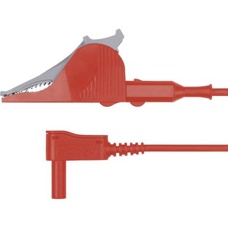 Schützinger Cavo di misura Spina 4 mm Morsetto a coccodrillo 150.00 cm Rosso 1 pz.