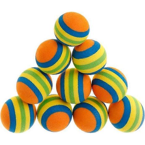 Lot de 10 balles écologiques pour animaux de compagnie, non toxiques, adaptées à la mastication et au jeu de rapport, lot de 10. (1/4)