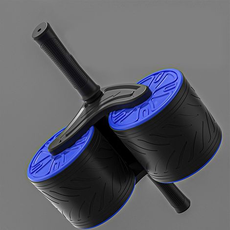 Roue abdominale double ronde, appareil de fitness à domicile pour le renforcement des abdominaux (bleu) (1/5)