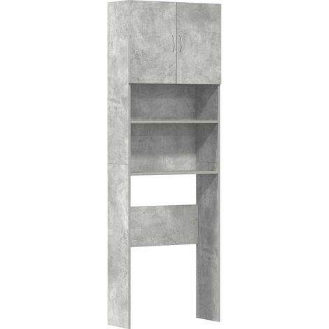Maison Exclusive - Mobile Lavatrice Grigio Cemento 64x24x190 cm Legno Multistrato