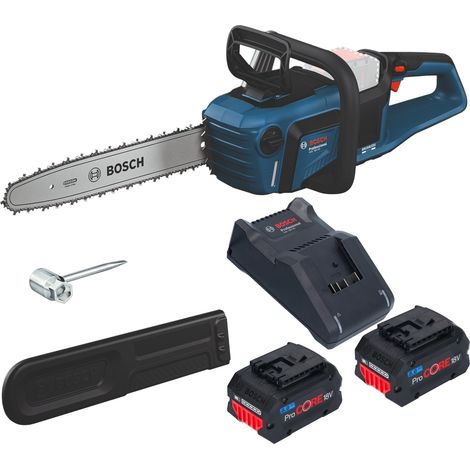 Bosch GKE18V-40 Motosega a batteria professionale 18 V 40 cm senza spazzole + 2x batteria ProCORE 8,0 Ah + caricabatterie