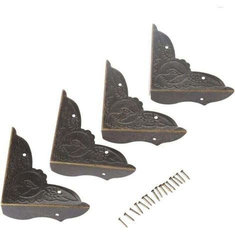 Bardusch-Protecteurs d'angle Protecteurs du coin Métal Déco Edge Coin Protector pour bijoux Coffre à vin Coffret cadeau Coque en bois (1/4)