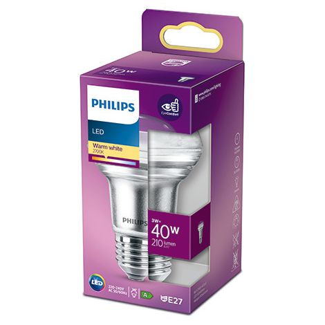 Philips Lampadina LED Riflettore R63 E27 40W Bianco Caldo, Vetro (1/2)