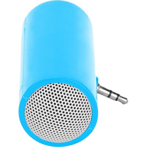 Mini altoparlante stereo con jack da 3,5 mm, portatile, wireless, per cellulari e tablet, blu. (1/5)