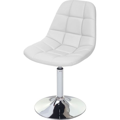2x chaise de salle à manger Cascina, fauteuil pitovante, chrome - similicuir blanc (1/5)