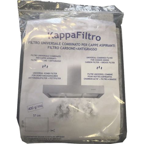 Filtro universale carbone attivo + filtro per grasso 57x47cm - Cappa aspirante - .Toutes marques - 4348654