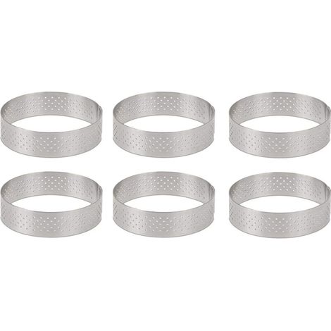 6 pièces de cuisson rondes en acier inoxydable résistant à la chaleur-8 cm (1/4)