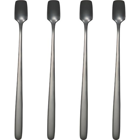 Ensemble de 4 cuillères à long manche, agitateurs à café, cuillères à thé glacé, cuillères à crème glacée, cuillères à cocktail en acier inoxydable (1/5)