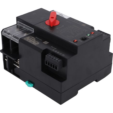 Commutateur de transfert automatique double alimentation 2P 100A, montage sur rail 35 mm, sélecteur manuel double alimentation pour usage domestique, commercial ou usine (1/5)