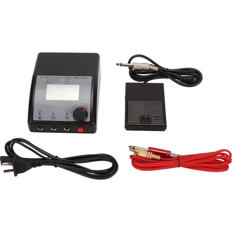 Kit Professionnel Alimentation Tatouage 4 pièces avec Cordons et Pédale, 80-250V Prise US (1/5)