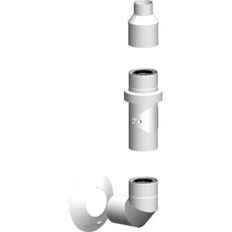 ATEC Basis-Set f.Installation an Aussen- wand DN60/100 L=450mm ES weiss beschich., 710770 (1/2)