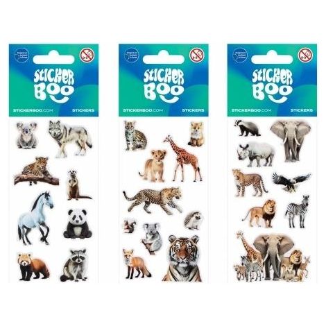 Mezcla de pegatinas BOO de animales salvajes