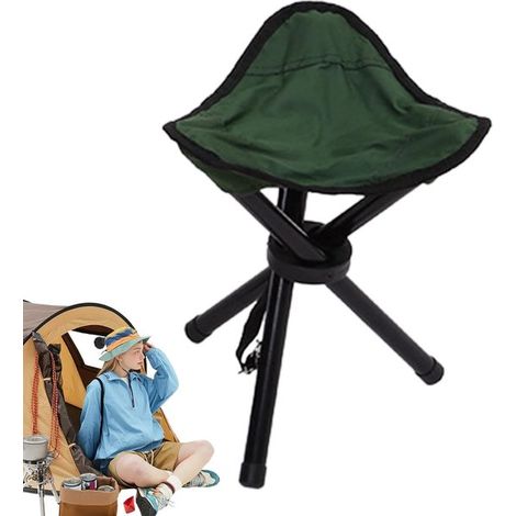 Klapphocker – Tragbarer Stuhl – Für Outdoor-Aktivitäten – Dreieckiges Design – 38 x 10 cm – Grün (1/5)