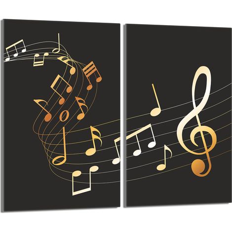 Placa protectora de vidrio para estufa 2x30x52 Música (1/5)