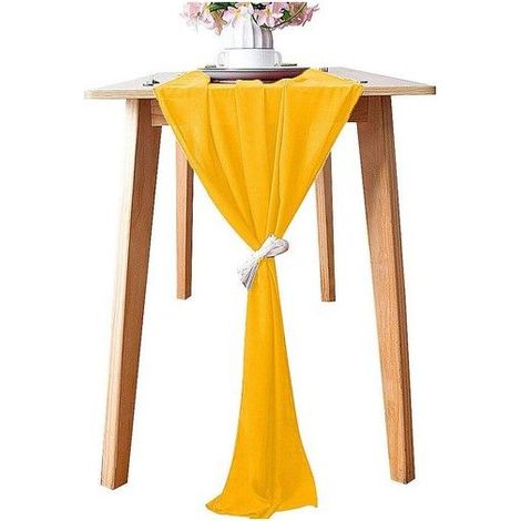 Chemin de table en mousseline - ShinyBeauty - Mousseline semi-transparente - Dimensions 73,5 x 30,5 cm - Longueur 3 m (1/4)