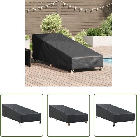 vidaXL Housse meuble terrasse - Housse de meubles d'extérieur Noir 203 x 81 x 63 cm (1/5)