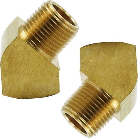 Coude à 45° pour rue, raccord de tuyauterie en laiton 1/8" NPT mâle x 1/8" NPT femelle, lot de 2 (1/5)