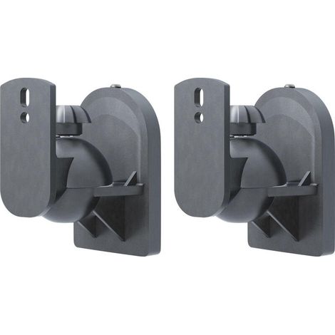 goobay 49393 Soporte de Pared para Altavoces Universal, Giratorio/inclinable para Altavoces de hasta 3,5 kg, Negro (1/4)