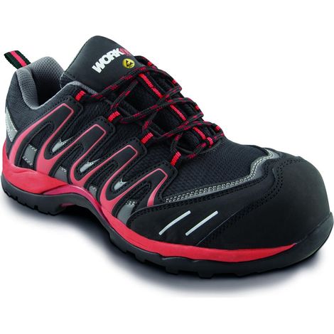 Zapato de seguridad Trail rojo S1P Negro 41 Negro 41