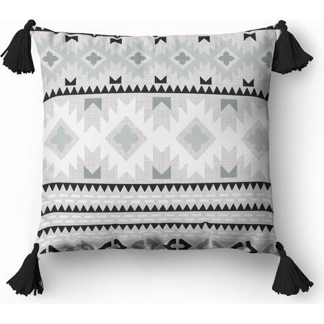 Taie d'oreiller décorative 45x45 cm, motif mosaïque ethnique (1/2)