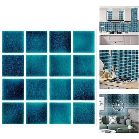 Autocollants De Carrelage Pour Salle De Bain Et Cuisine, 30 Pièces Autocollants De Carrelage Autocollant Mural Étanche, Autocollants De Carrelage Pour Murs Carrelage Décor Taille 10x10cm (1/5)