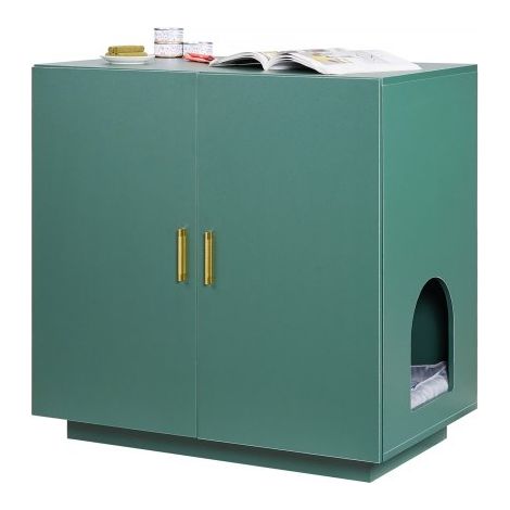 Meuble pour Bac à Litière Chat Armoire Cache Maison de Toilette (1/5)