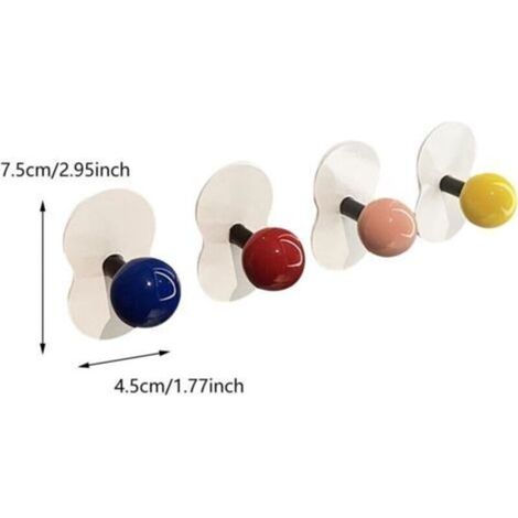 Lot de 4 Crochets muraux adhésifs, Crochets muraux Auto-adhésifs, très résistants, sans Clous, à Coller sur Les cintres muraux pour Salle de Bain et (1/3)