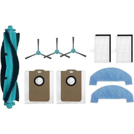 10 PIEZAS para Accesorios de Robot Aspirador MONSGA MS1 MAX Cepillo principal Bolsa para polvo Cepillo lateral Paño de mopa Filtro HEPA ()