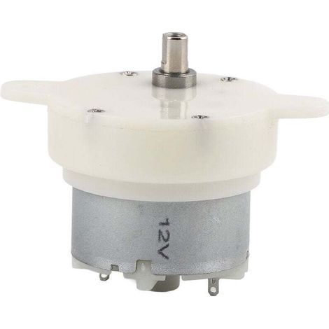 Enowelir Moteur à engrenages miniature 12V 10Rpm DC, moteur électrique à vitesse lente avec rotation de l'engrenage muet terminal, haute performance et durable (1/4)