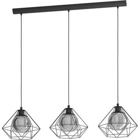 Lampadario Industrial Vernham 3 Luci Acciaio Nero (1/5)