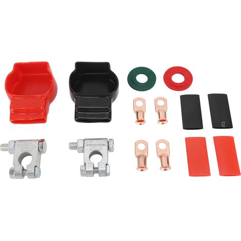 Ortviai Connecteurs de Batterie 6-12 V pour Voiture, Camping-Car, Bateau – Kit Complet avec Couvercles (14 Pièces), Tête Plate (1/5)
