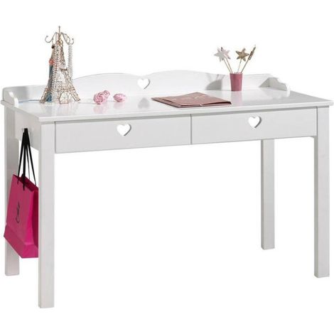Bureau Enfant "Amori" 130cm Blanc (1/3)