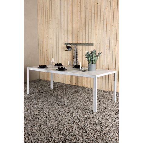 Break table de jardin 90x205cm blanc. (1/5)