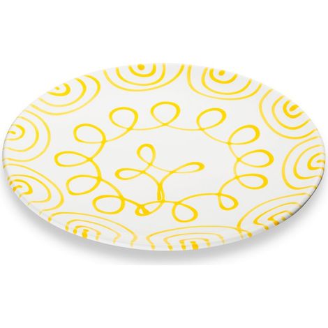 Gmundner Keramik Gelbgeflammt, Speiseteller Cup (Ø 28cm) (1/2)