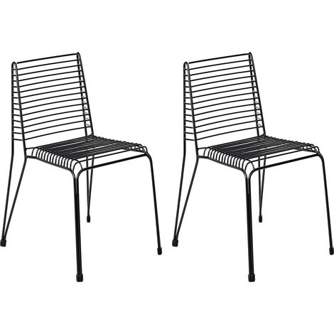 Gartenstuhl 2er Set CHIEVE Metall Schwarz