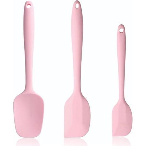 Spatola da cucina antiaderente e cucchiaio da cucina in silicone resistente al calore, rosa. Goditi la comodità di cucinare con questo pratico aiuto in cucina.