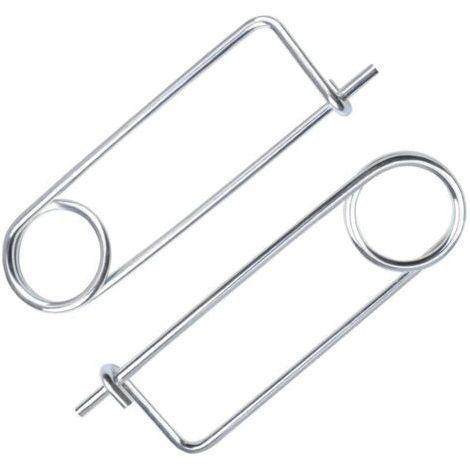 Lot de 2 goupilles de verrouillage à grande tige, M6 x 200 robuste, goupilles de sécurité en acier en forme de broche pour ferme, pelouse, jardin, attelage (1/4)