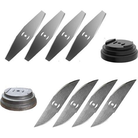 Lama per tosaerba, lama in metallo, lama per decespugliatore, lama di ricambio per tosaerba a batteria, tosaerba da giardino, solo 8 lame incluse, con base per lame, per accessori per tosaerba (1/4)