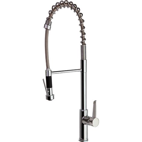 Grifo de Fregadero de Gran Cocina Home Profesional con Caño Extraíble, Extensible y Orientable Cromado (1/5)