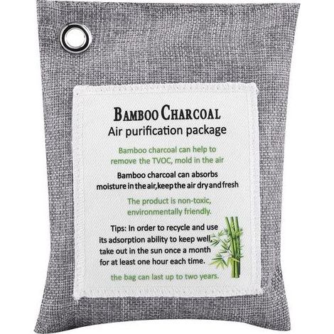 Sac de Charbon Actif 8 Couleurs, Purificateur d'Air en Bambou pour Voiture, Éliminateur d'Odeurs, Gris (1/5)