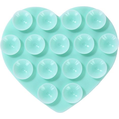 Support de téléphone à ventouse adhésif pour coque de téléphone, idéal pour la prise de vue vidéo, autocollant en silicone, support mains libres pour téléphone de douche en verre bleu (1/5)