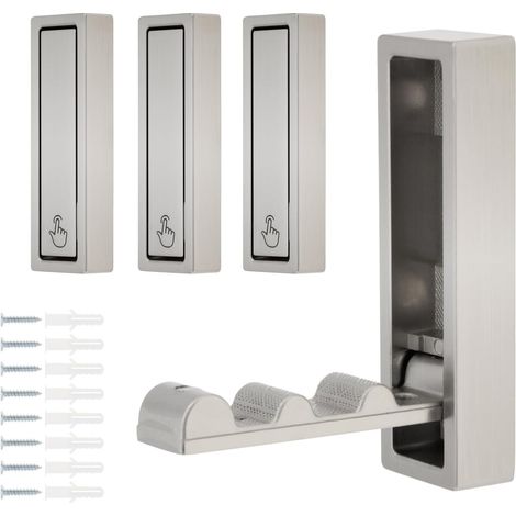 Ganchos de pared plegables, ideales para baños, vestidores, recibidores, zonas de piscina y cocinas. (Plata, juego de 4) (1/5)